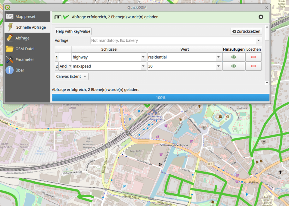 Geodaten aus OpenStreetMap in QGIS laden