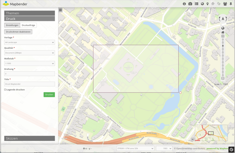 Mapbender Druckkonfiguration