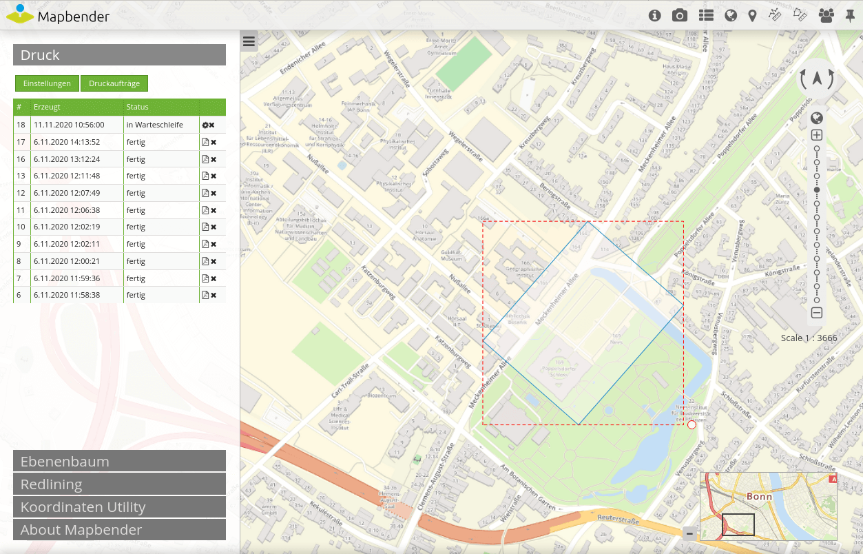 Mapbender Druckaufträge