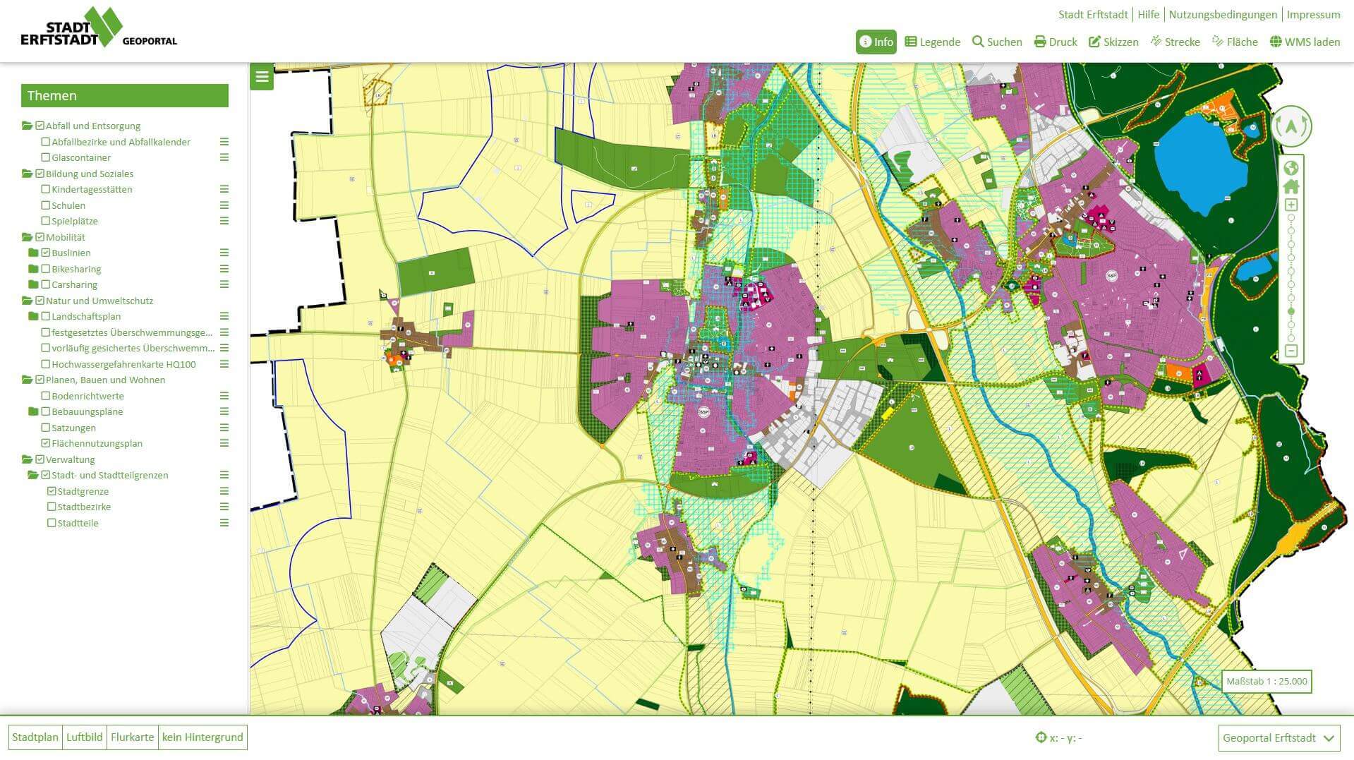 Flächennutzungsplan der Stadt Erftstadt in Mapbender Quelle: Jens Claßen
